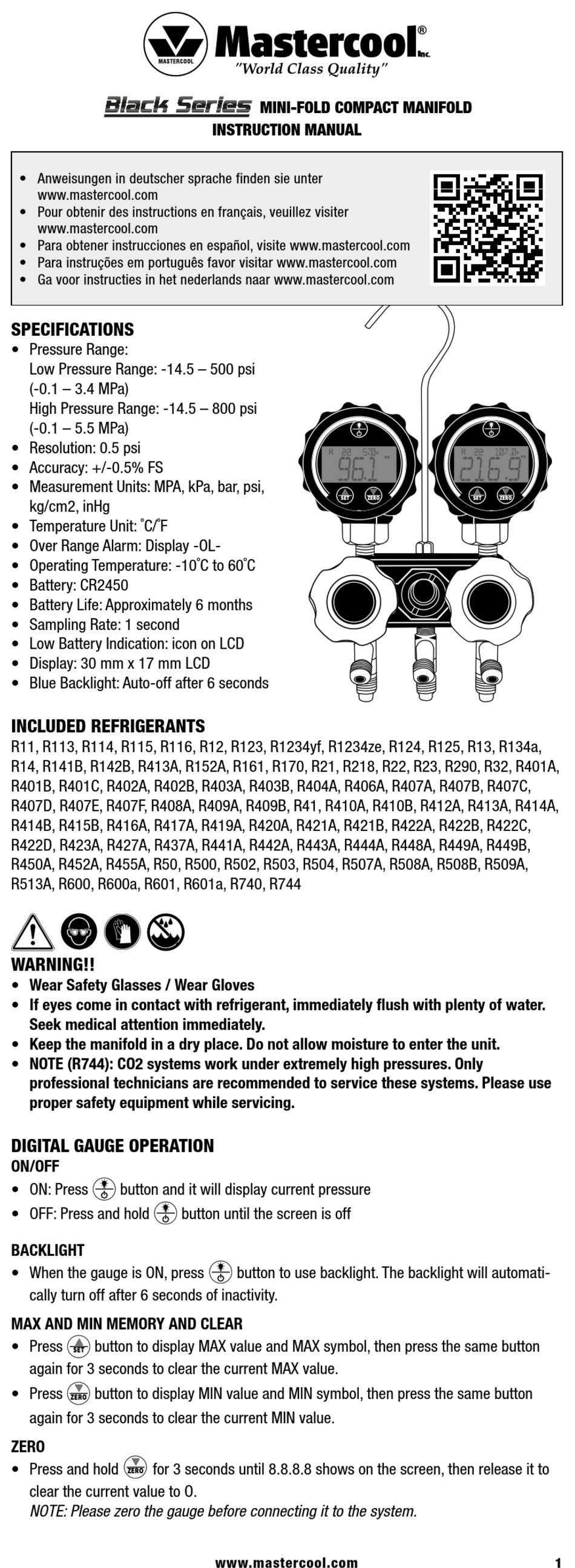 MASTERCOOL BLACK SERIES INSTRUCTION MANUAL Pdf Download | ManualsLib