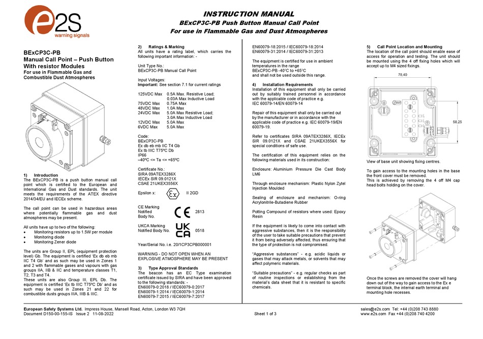 E2S BEXCP3A-BG INSTRUCTION MANUAL Pdf Download | ManualsLib