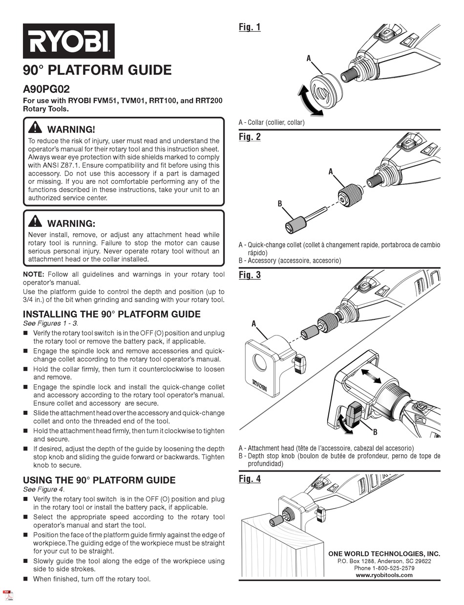 RYOBI A90PG02 INSTRUCTION MANUAL Pdf Download ManualsLib