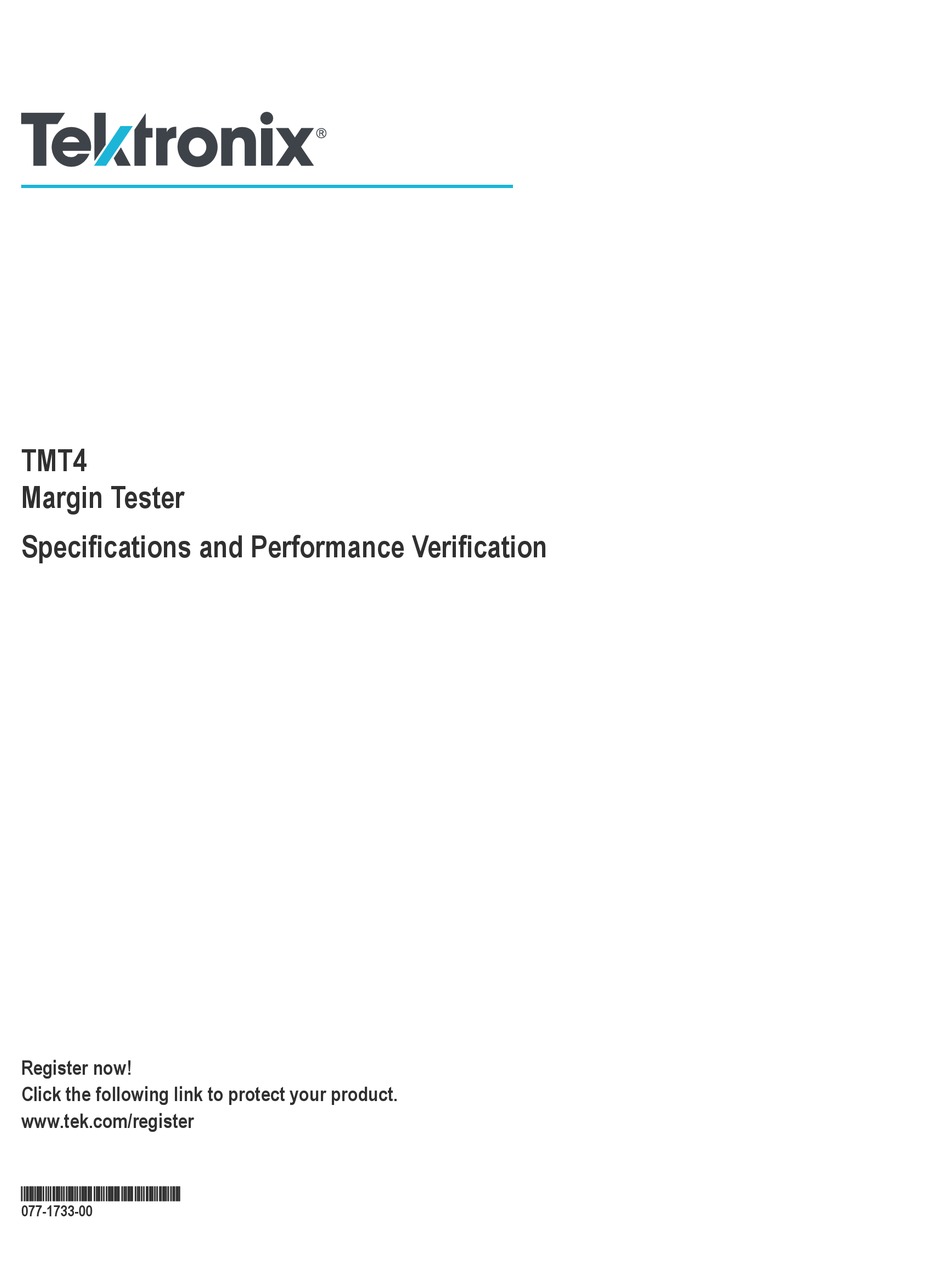 TEKTRONIX TMT4 SPECIFICATION AND PERFORMANCE VERIFICATION TECHNICAL ...