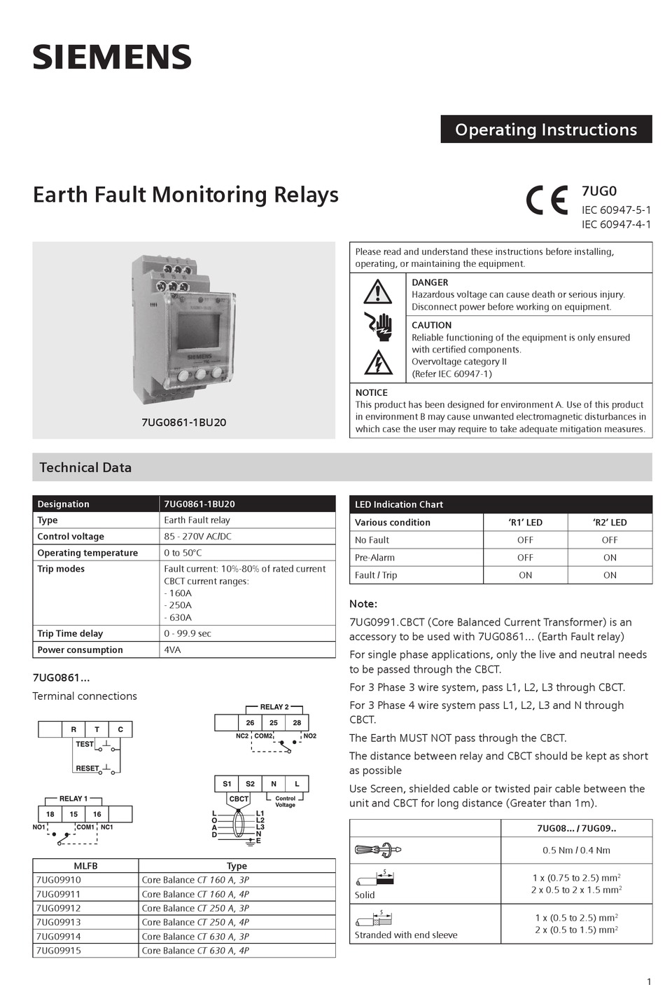 SIEMENS 7UG0861-1BU20 OPERATING INSTRUCTIONS Pdf Download | ManualsLib