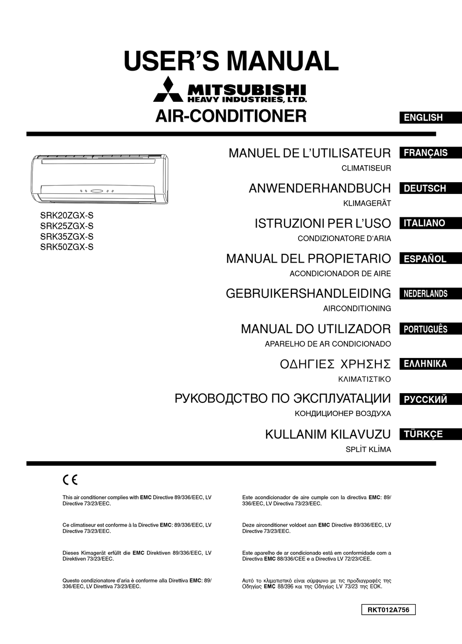 MITSUBISHI HEAVY INDUSTRIES SRK25ZGX-S USER MANUAL Pdf Download ...