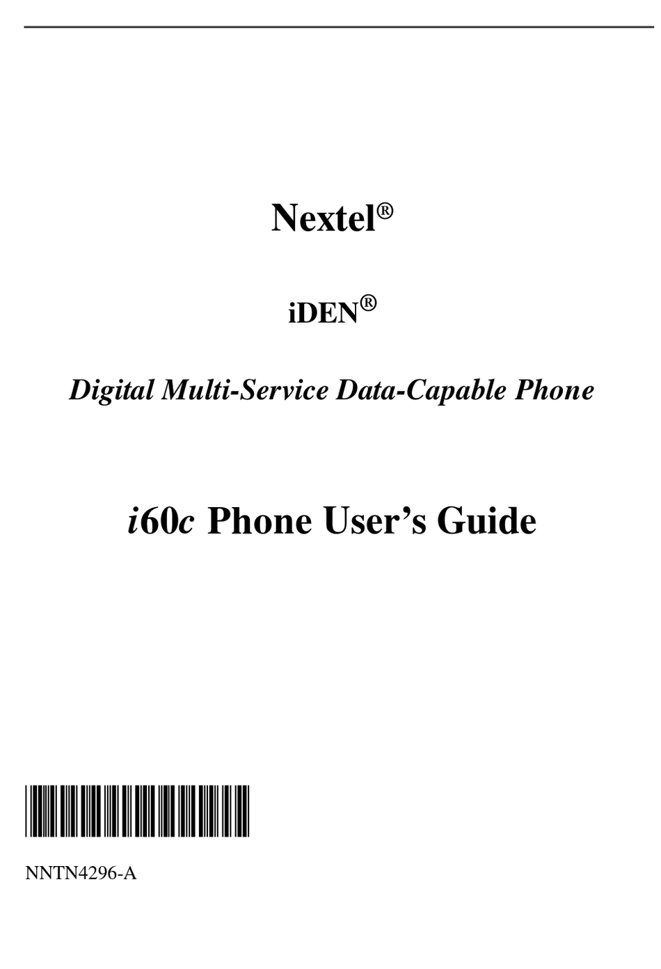 NEXTEL IDEN I60C USER MANUAL Pdf Download | ManualsLib