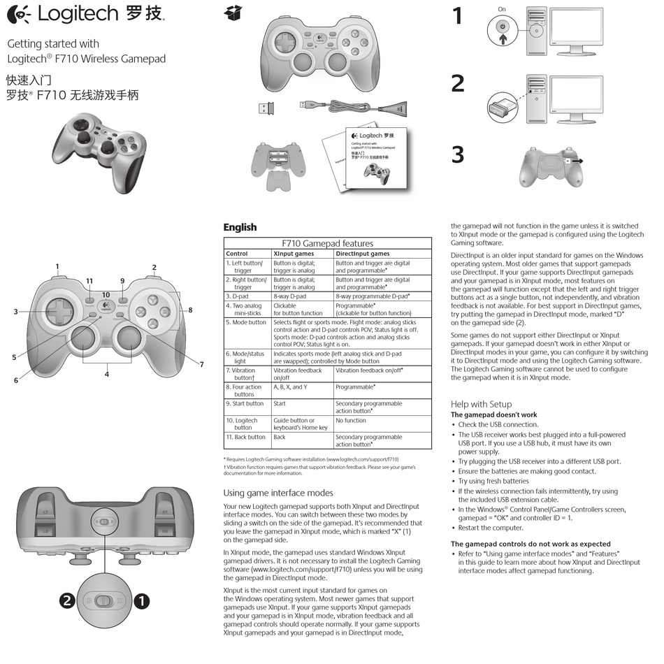 Logitech F710 Getting Started Pdf Download Manualslib 1578