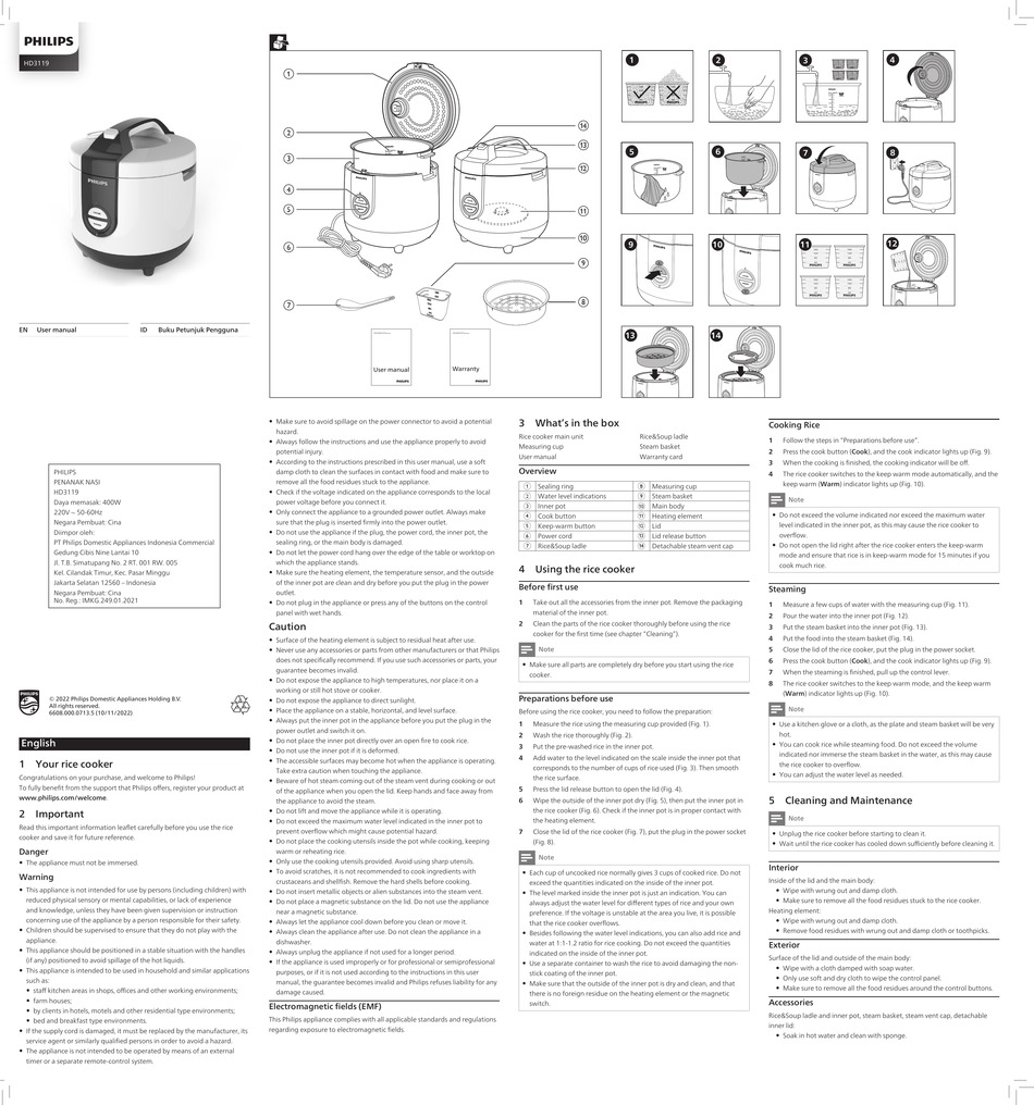 PHILIPS HD3119 USER MANUAL Pdf Download | ManualsLib