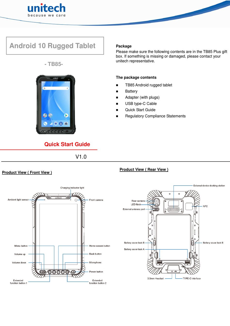 Unitech Tb Quick Start Manual Pdf Download Manualslib