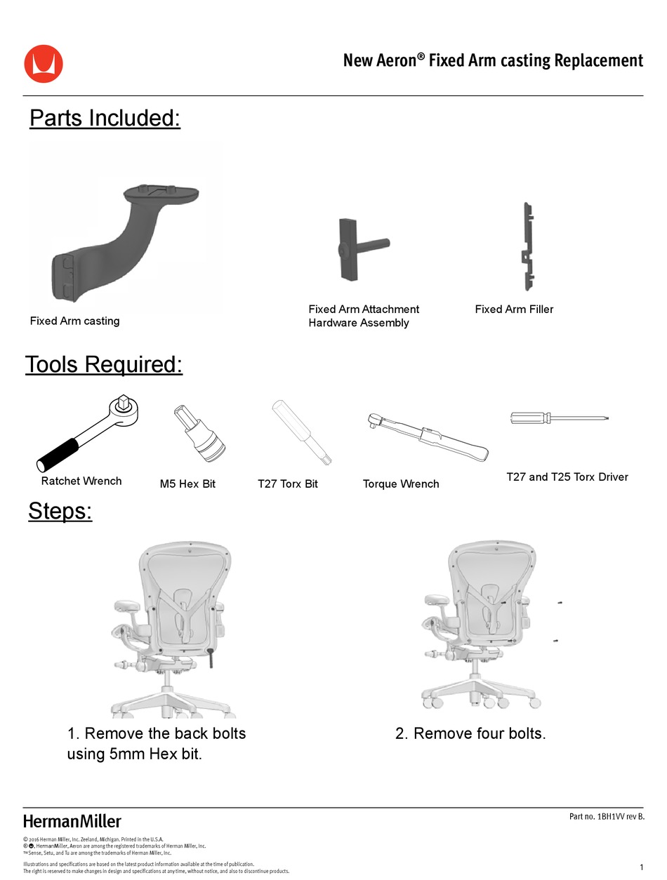 HERMANMILLER NEW AERON QUICK START MANUAL Pdf Download | ManualsLib