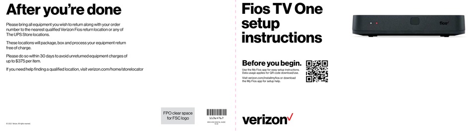 VERIZON FIOS TV ONE SETUP INSTRUCTIONS Pdf Download | ManualsLib