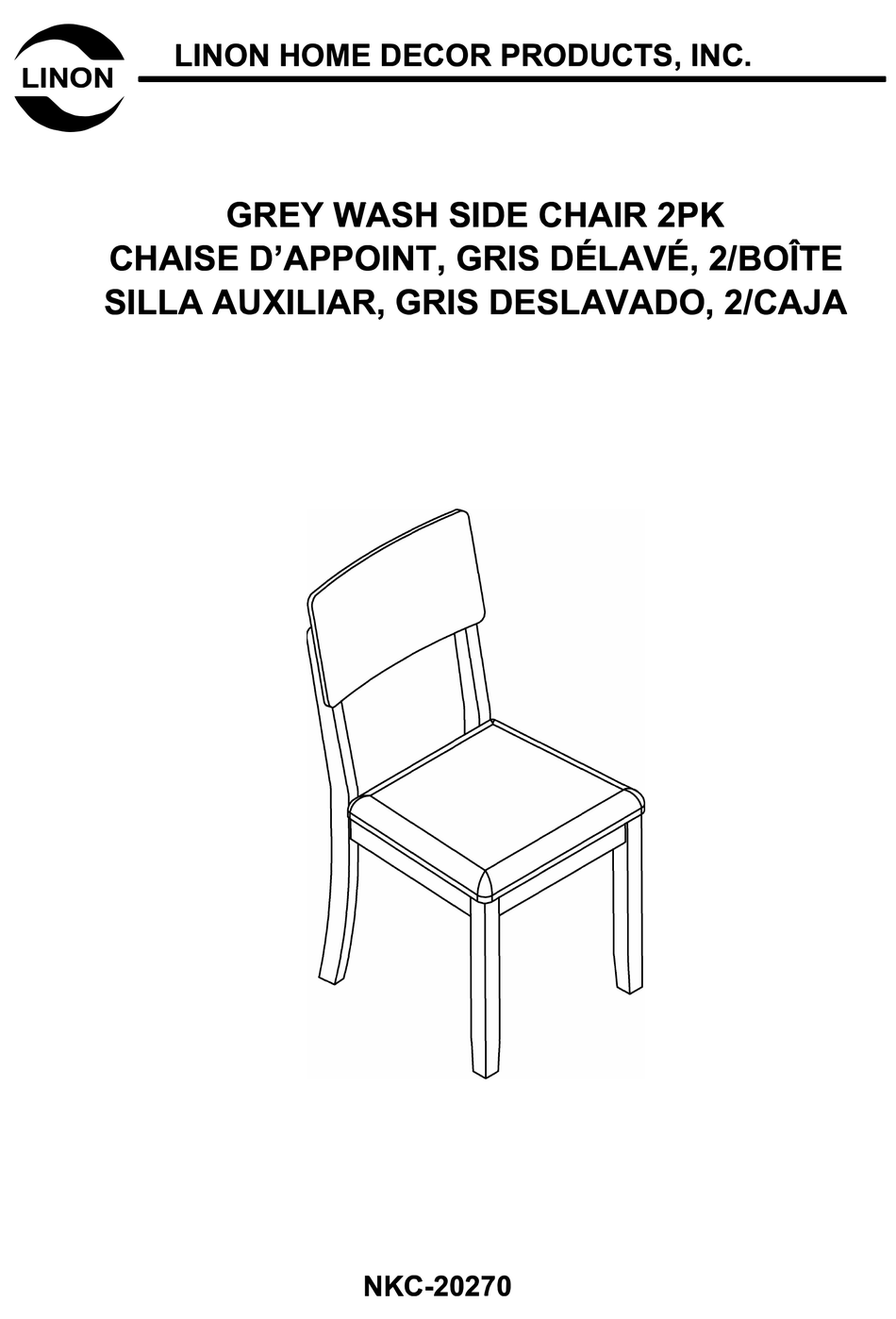 LINON NKC20270 MANUAL Pdf Download ManualsLib