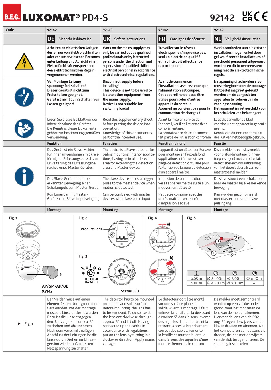 B.E.G. LUXOMAT PD4-S MANUAL Pdf Download | ManualsLib