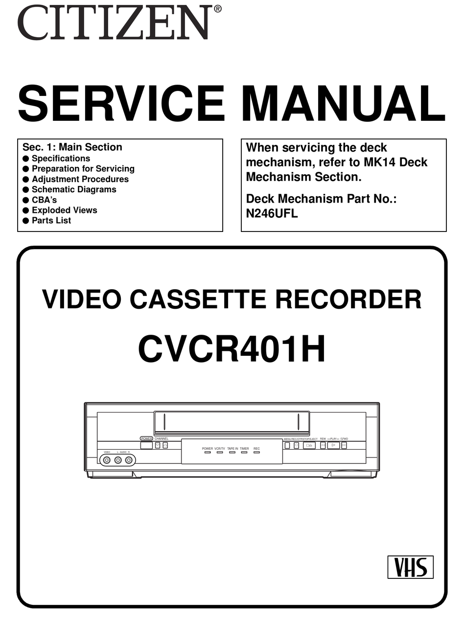 CITIZEN CVCR401H SERVICE MANUAL Pdf Download | ManualsLib