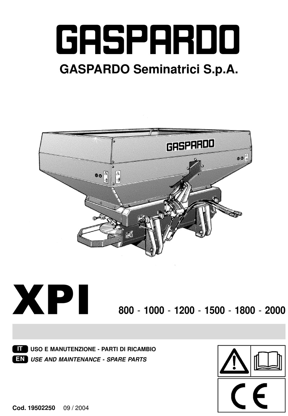 GASPARDO XPI 800 USE AND MAINTENANCE / SPARE PARTS Pdf Download