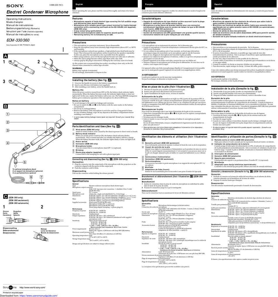 sony-ecm-330-operating-instructions-pdf-download-manualslib