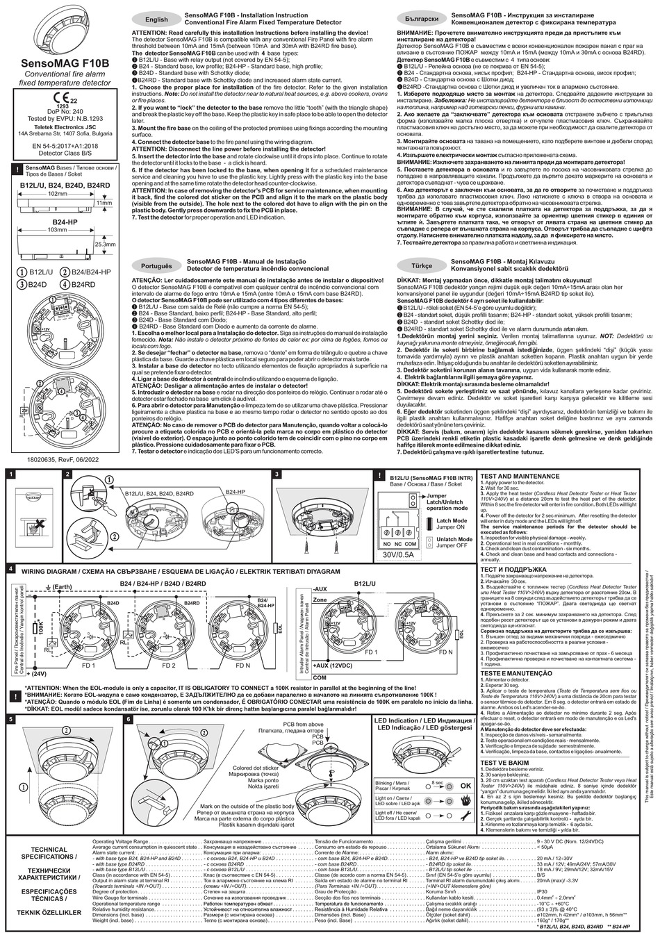 TELETEK ELECTRONICS SENSOMAG F10B INSTALLATION INSTRUCTION Pdf Download ...