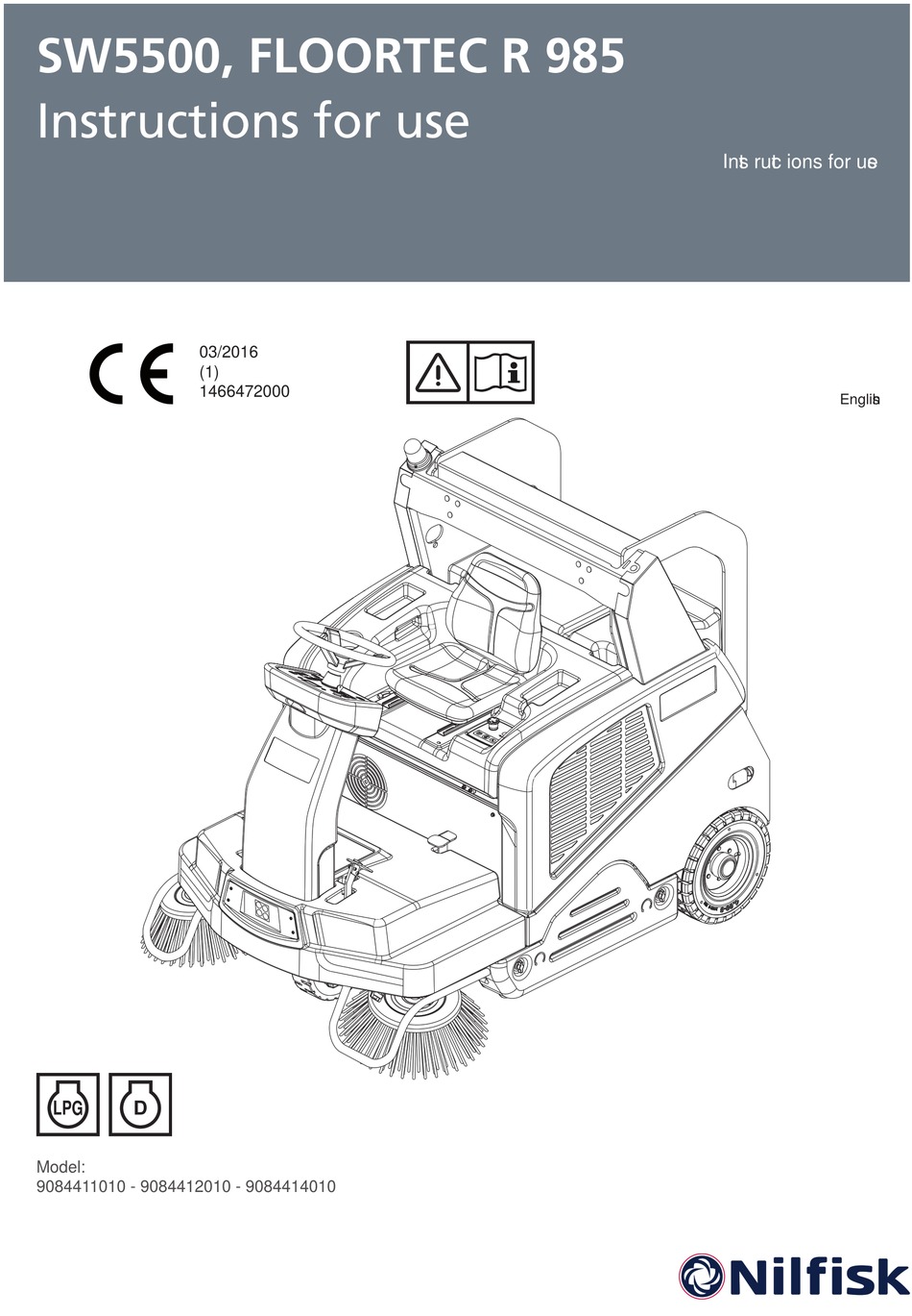 Nilfisk Advance Sw Instructions For Use Manual Pdf Download Manualslib