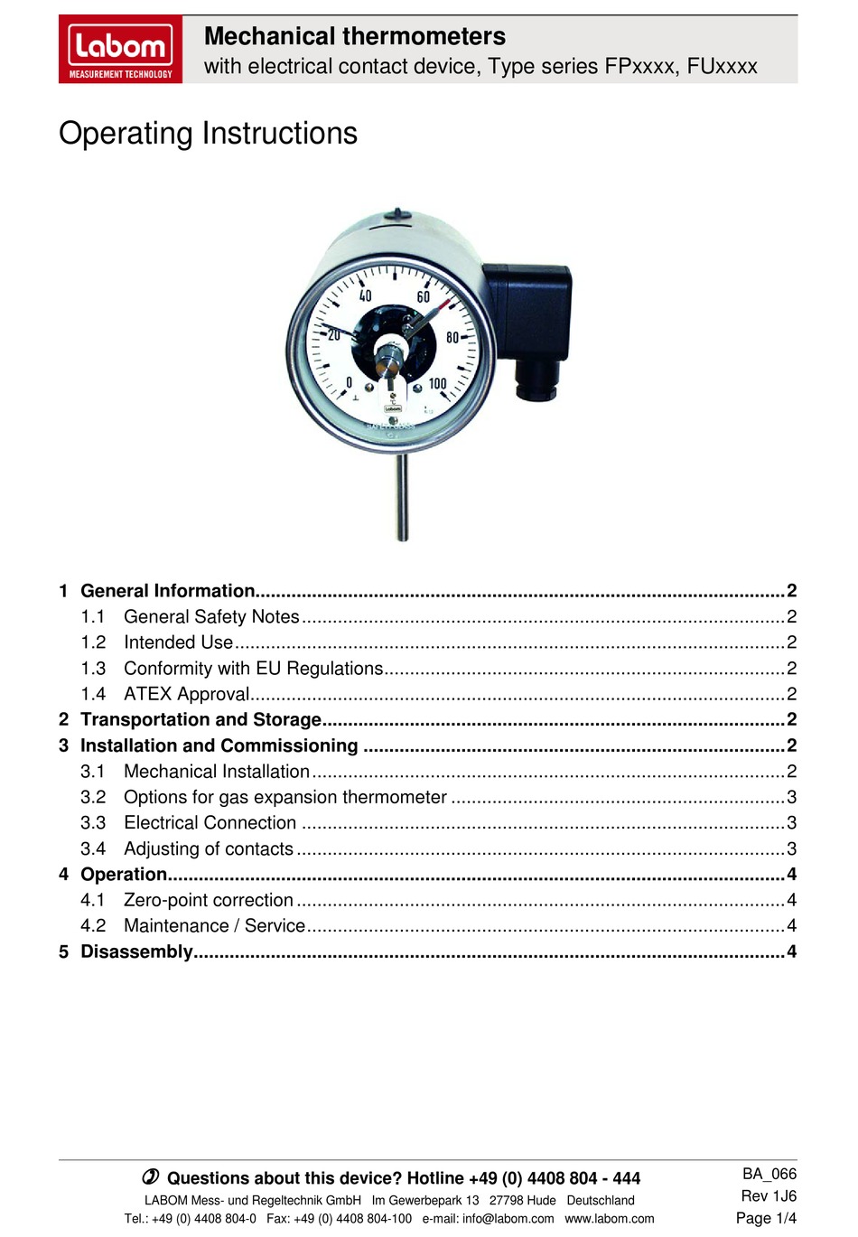 LABOM FP SERIES OPERATING INSTRUCTIONS Pdf Download ManualsLib