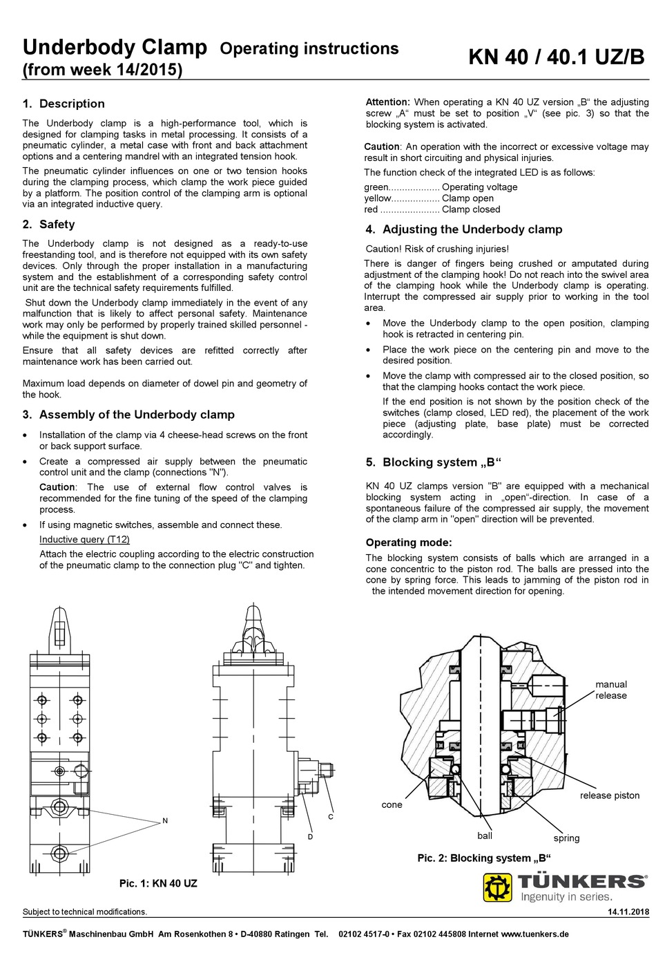 TÜNKERS KN 40 UZ OPERATING INSTRUCTIONS Pdf Download | ManualsLib