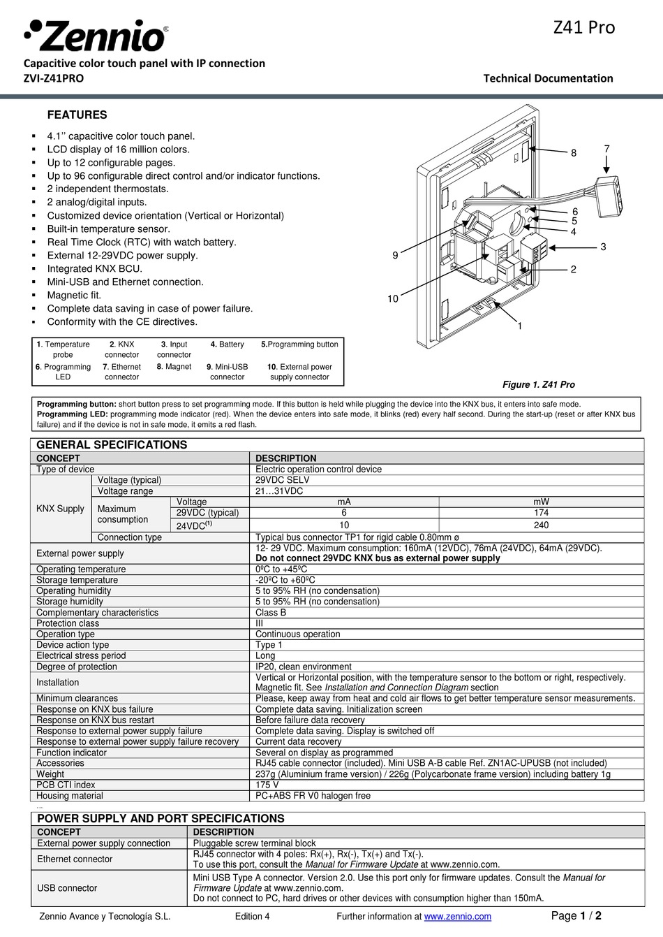 ZENNIO Z41 PRO TECHNICAL DOCUMENTATION Pdf Download | ManualsLib