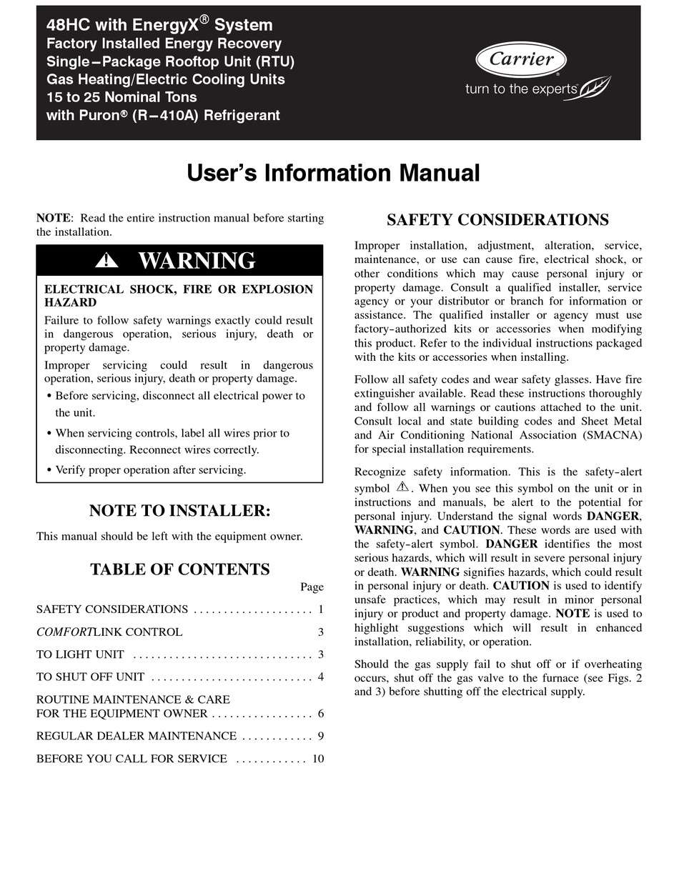 Carrier 48gc Spec Sheet