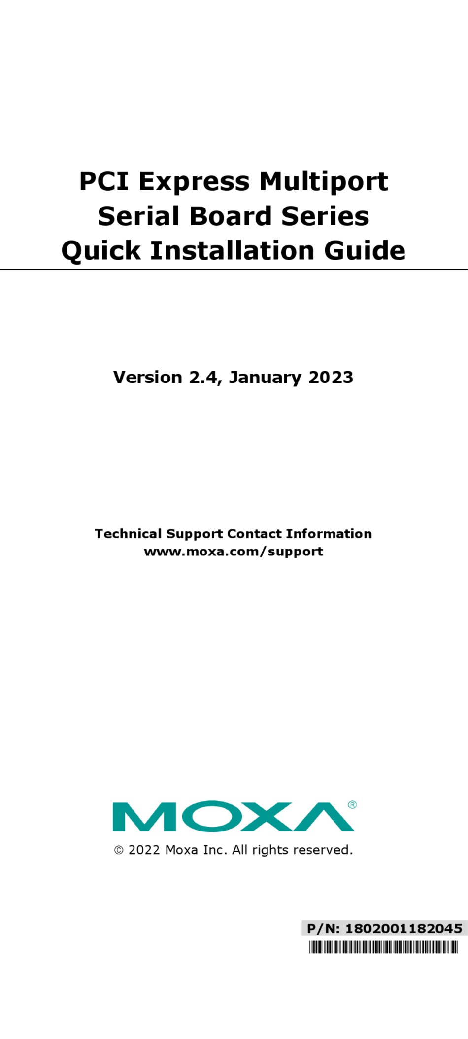 MOXA TECHNOLOGIES CP-134EL-A-I QUICK INSTALLATION MANUAL Pdf Download ...