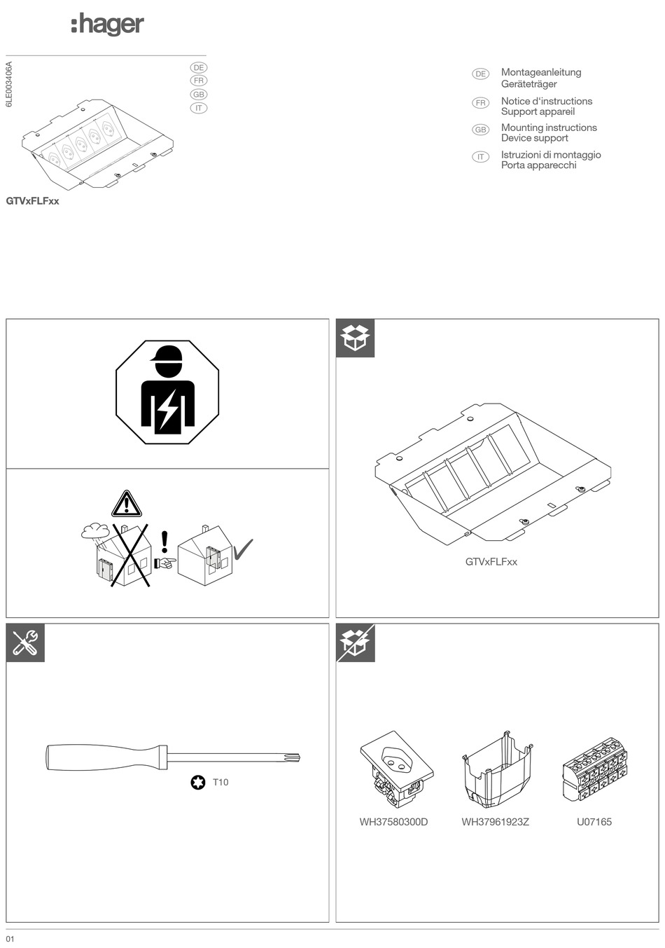 HAGER GTV FLF SERIES MOUNTING INSTRUCTIONS Pdf Download | ManualsLib