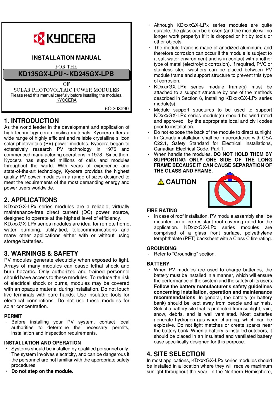 KYOCERA KD135GXLPU INSTALLATION MANUAL Pdf Download ManualsLib