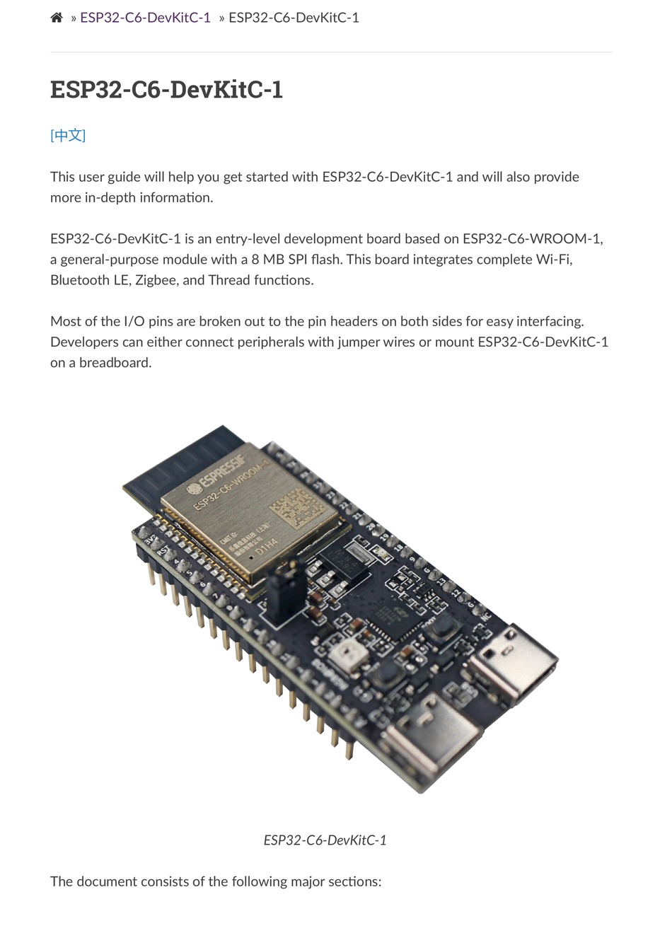 ESP32-C6-DevKitC-1 Development Board - Espressif Systems