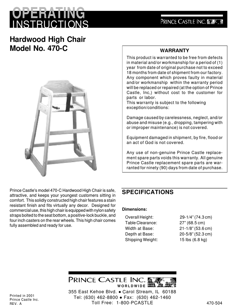 PRINCE CASTLE 470C OPERATING INSTRUCTIONS Pdf Download ManualsLib