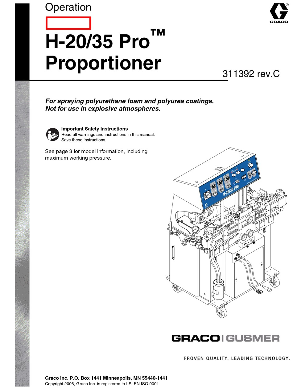 GRACO GUSMER H-20 PRO OPERATION Pdf Download | ManualsLib