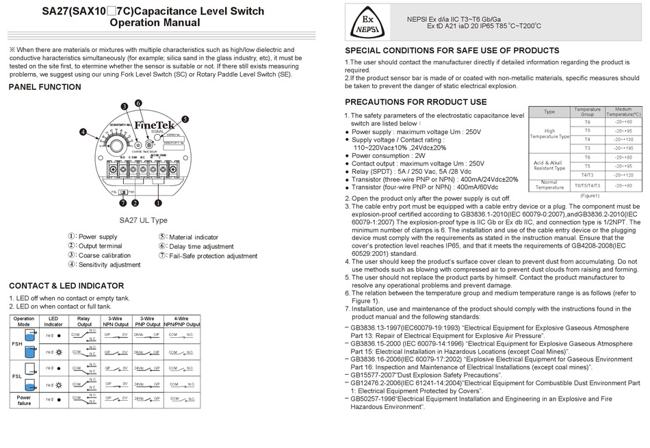 fork type level switch