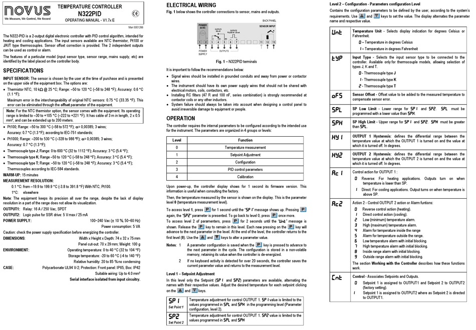 NOVUS N322PID OPERATING MANUAL Pdf Download | ManualsLib