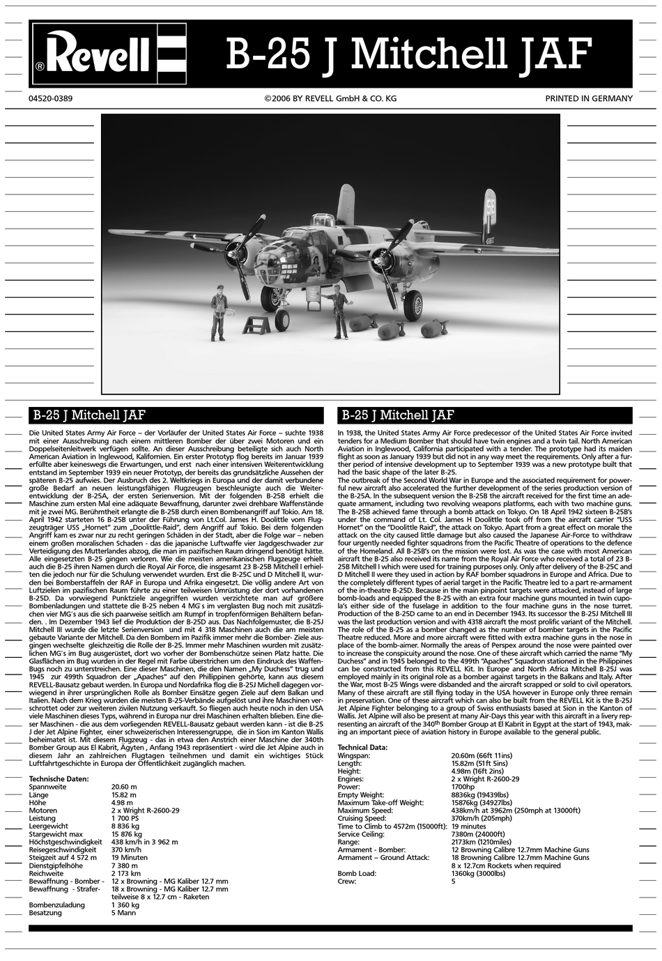 REVELL B-25 J MITCHELL JAF MANUAL Pdf Download | ManualsLib