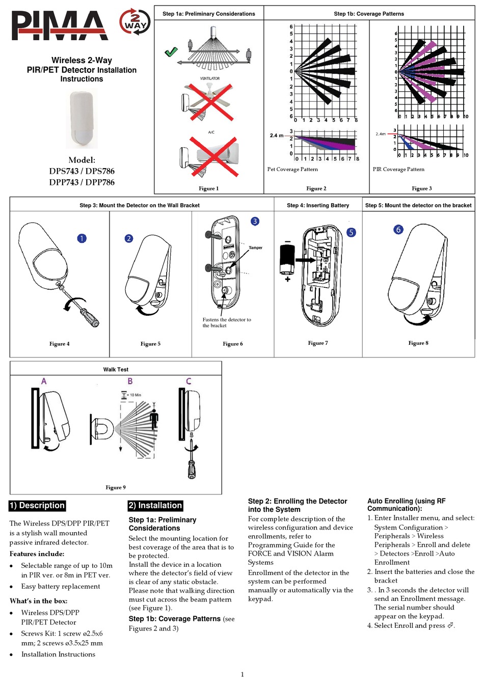 PIMA DPS743 INSTALLATION INSTRUCTIONS Pdf Download | ManualsLib