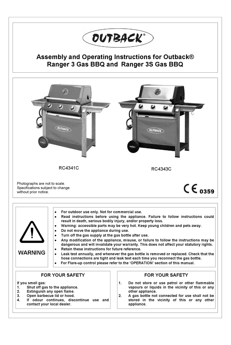 OUTBACK RC4343C ASSEMBLY AND OPERATING INSTRUCTIONS MANUAL Pdf Download ...