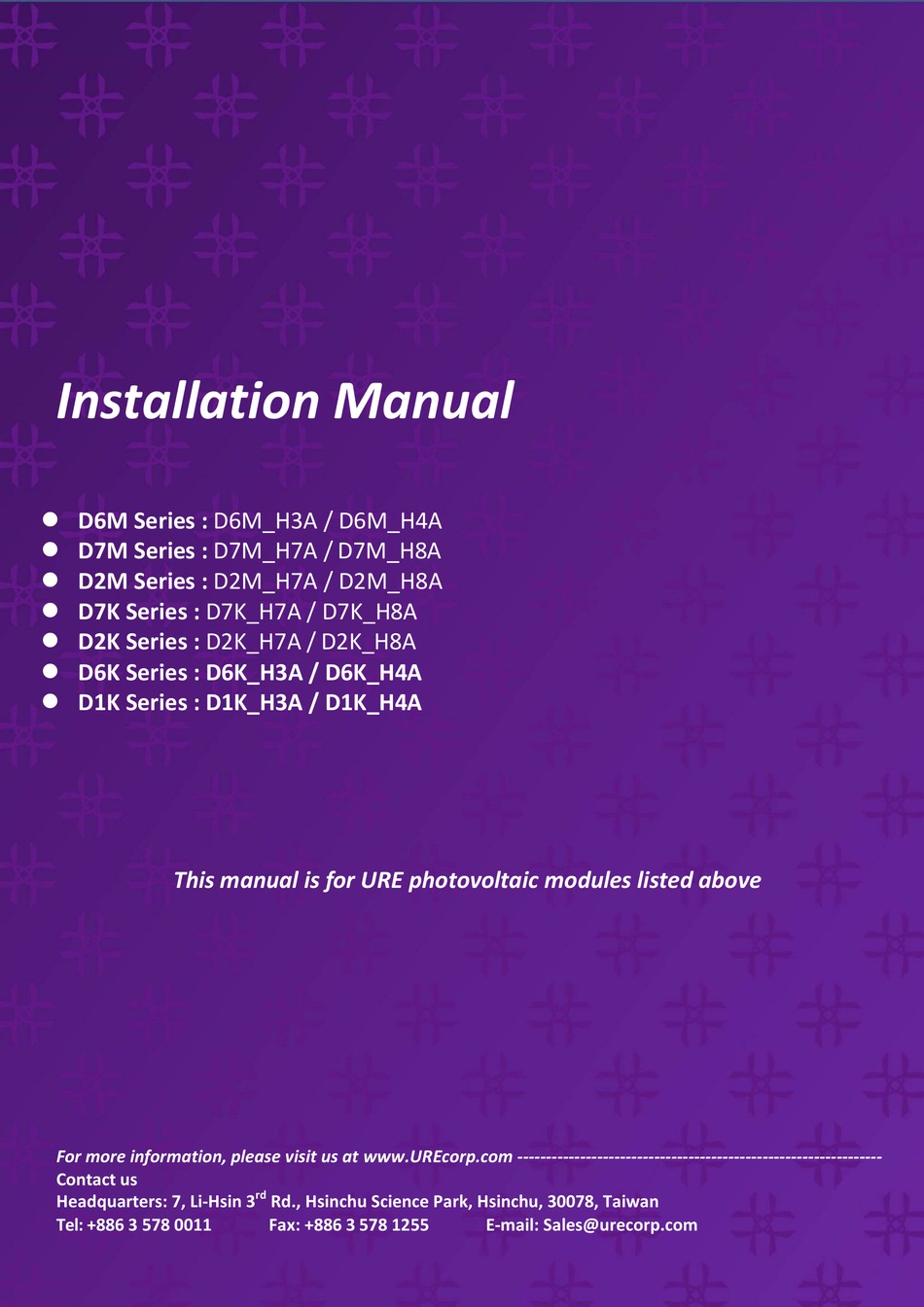 URE D6M SERIES INSTALLATION MANUAL Pdf Download | ManualsLib