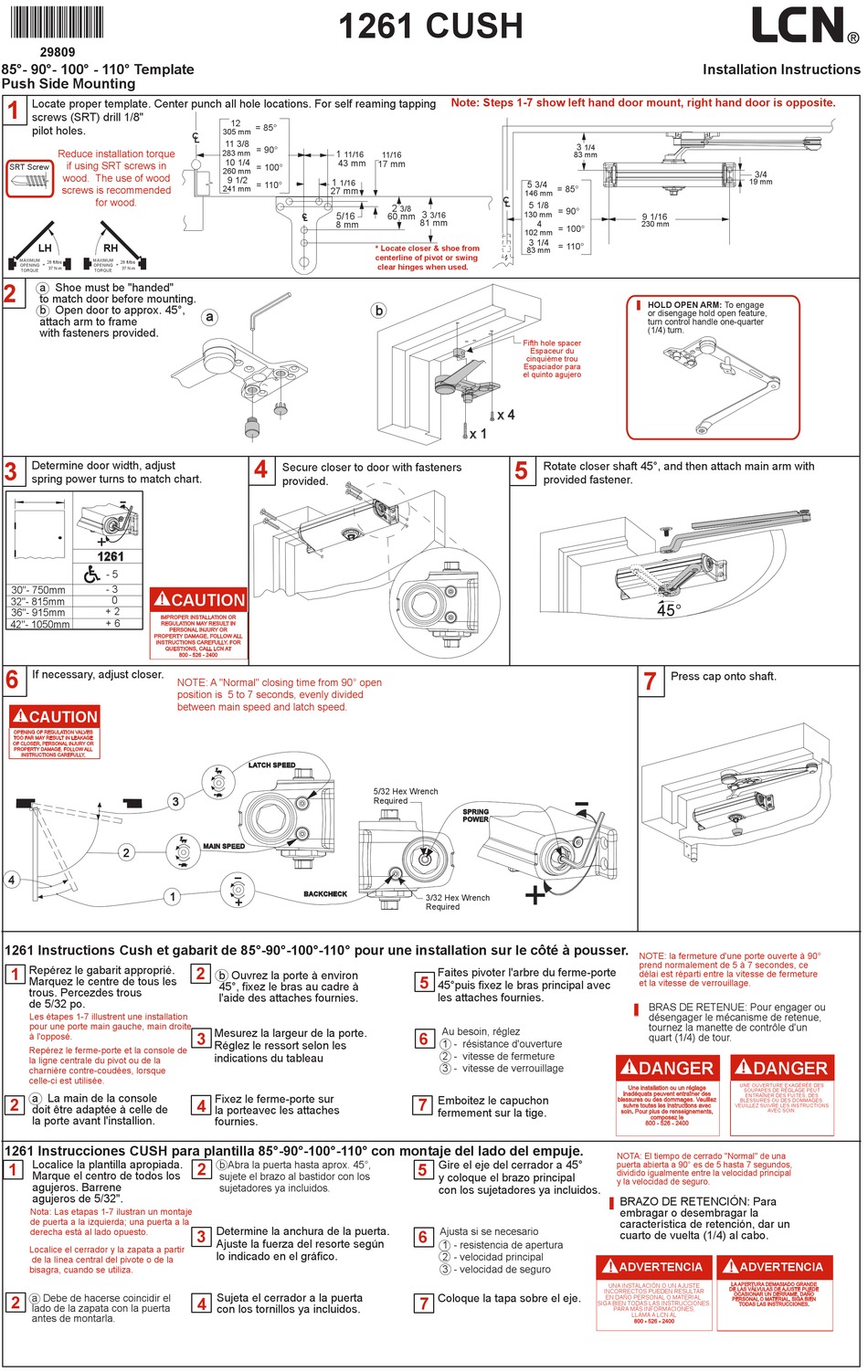 LCN 1261 CUSH INSTALLATION INSTRUCTIONS Pdf Download | ManualsLib