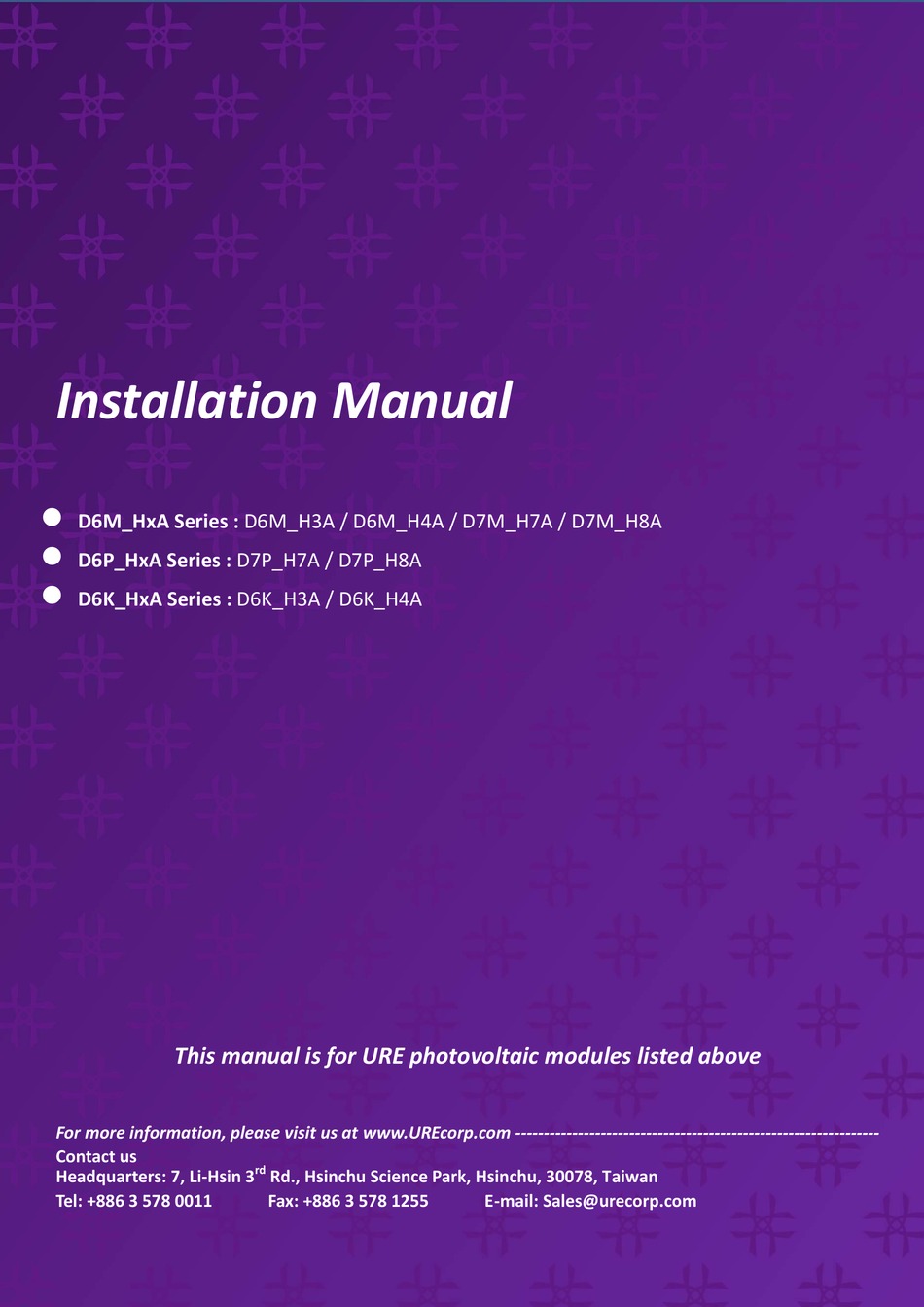 URE D6MHXA SERIES INSTALLATION MANUAL Pdf Download ManualsLib