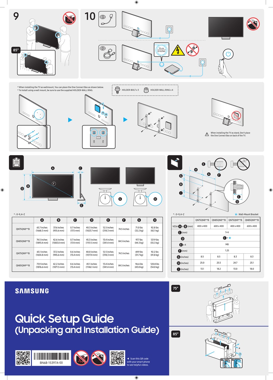 SAMSUNG QN75QN9 B SERIES QUICK SETUP MANUAL Pdf Download | ManualsLib