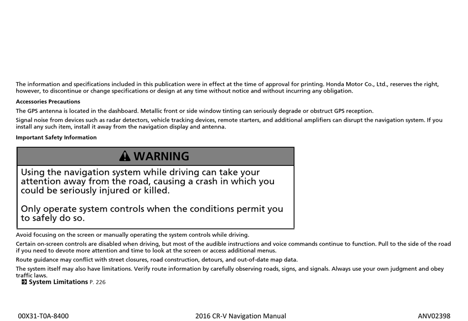 HONDA CRV 2016 MANUAL Pdf Download ManualsLib