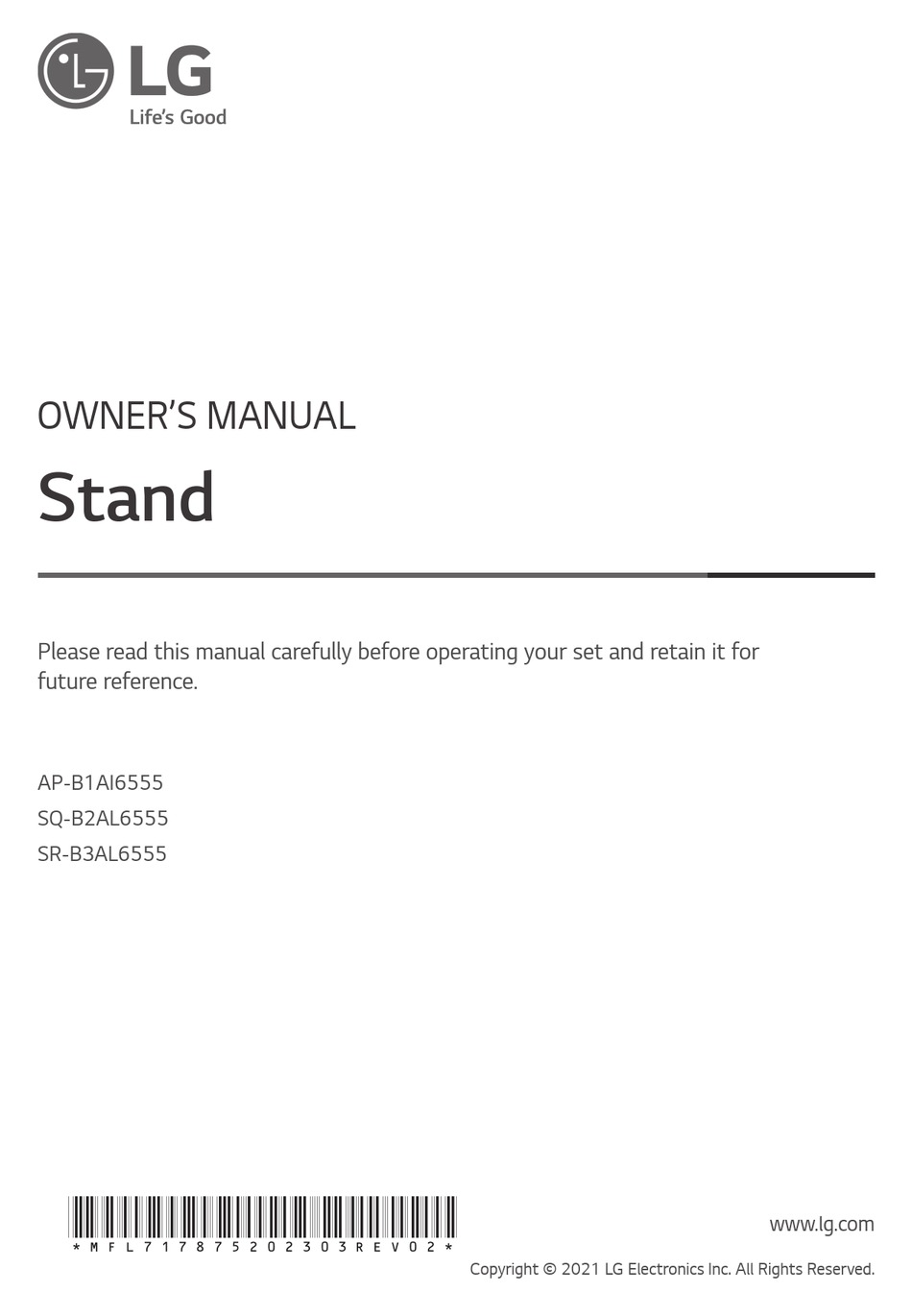 LG SR-B3AL6555 OWNER'S MANUAL Pdf Download | ManualsLib