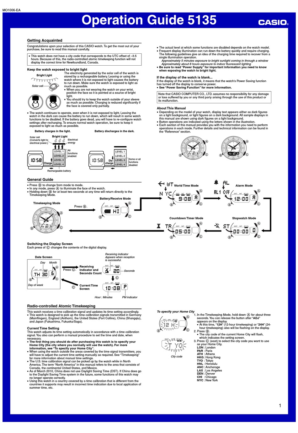 CASIO LCW-M150DP-7A OPERATION MANUAL Pdf Download | ManualsLib