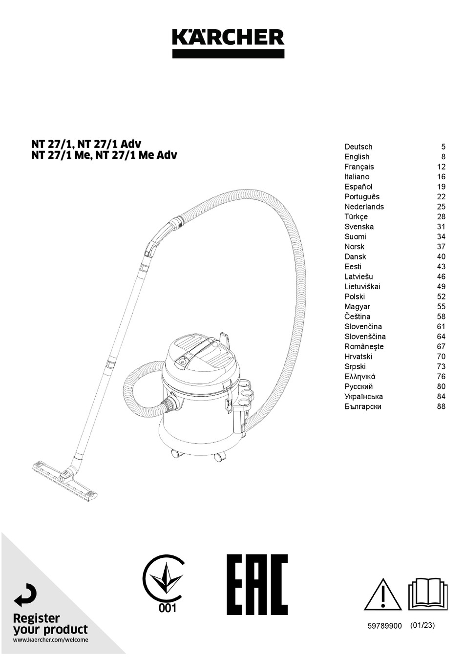 KÄRCHER NT 27/1 MANUAL Pdf Download | ManualsLib