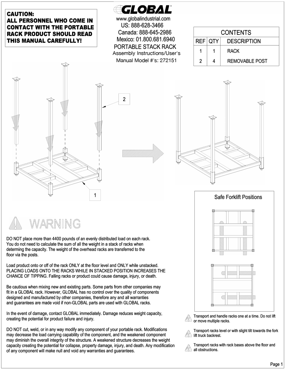 global-272151-assembly-instructions-and-user-s-manual-pdf-download