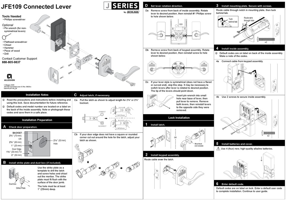 SCHLAGE J SERIES MANUAL Pdf Download | ManualsLib