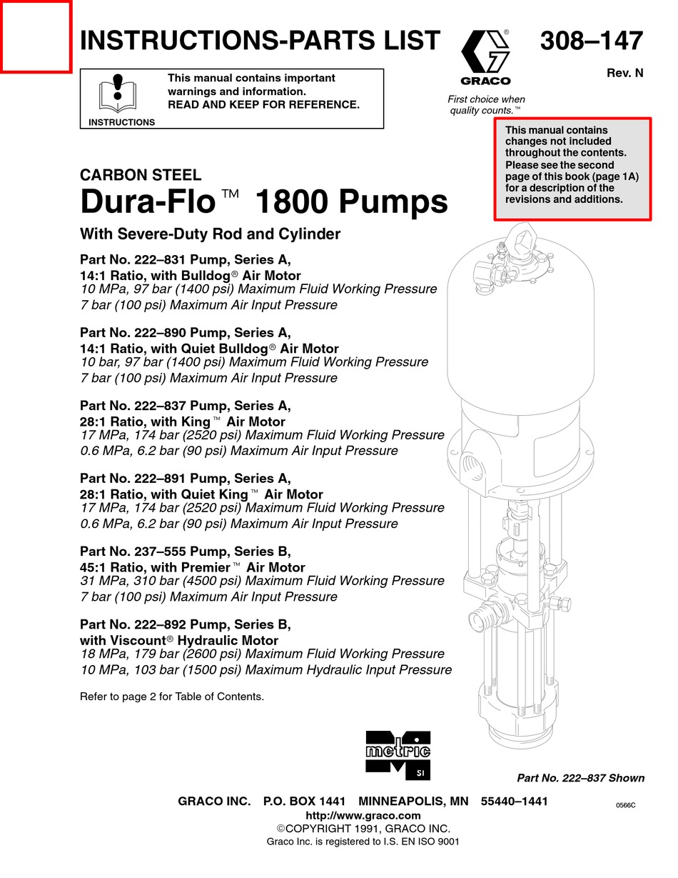 GRACO 222-831 INSTRUCTIONS-PARTS LIST MANUAL Pdf Download | ManualsLib