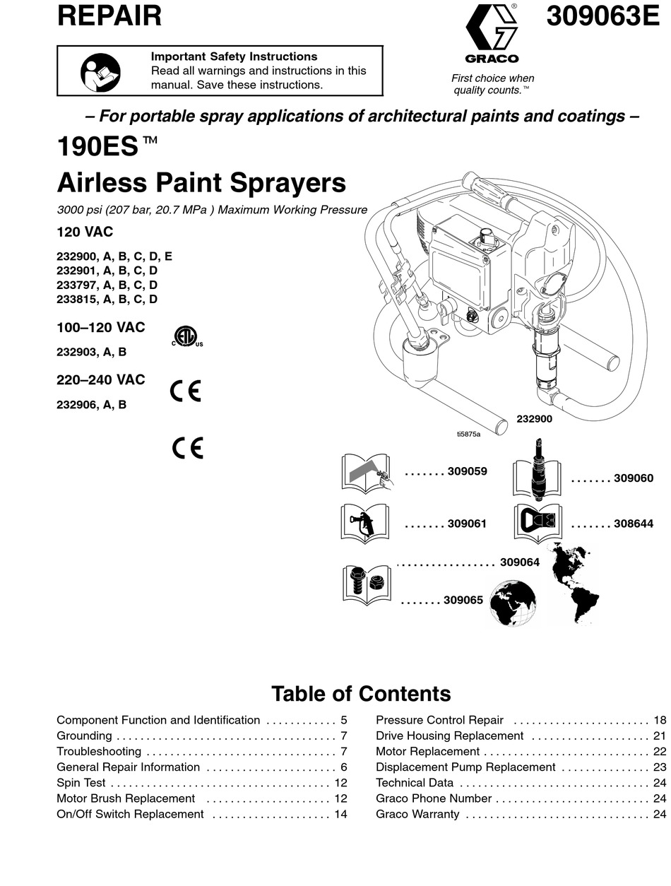 GRACO 232903A MANUAL Pdf Download | ManualsLib