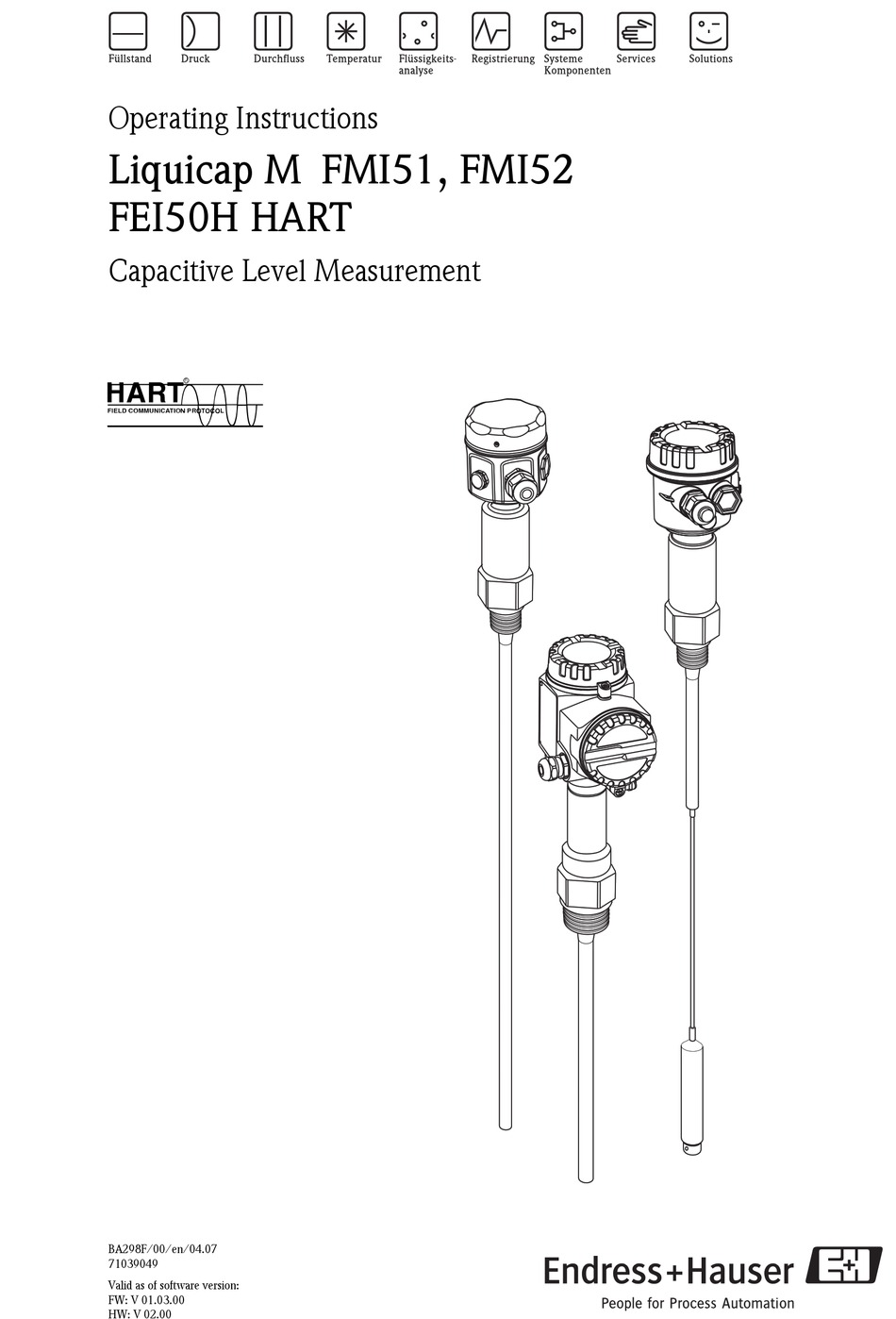 Endress Hauser Liquicap M Fmi Operating Instructions Manual Pdf Download Manualslib