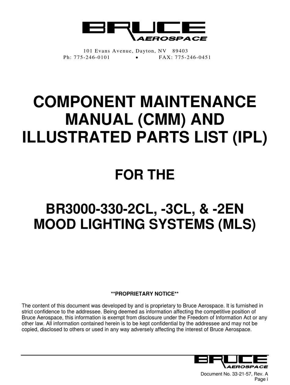 BRUCE BR30003302CL COMPONENT MAINTENANCE MANUAL Pdf Download ManualsLib