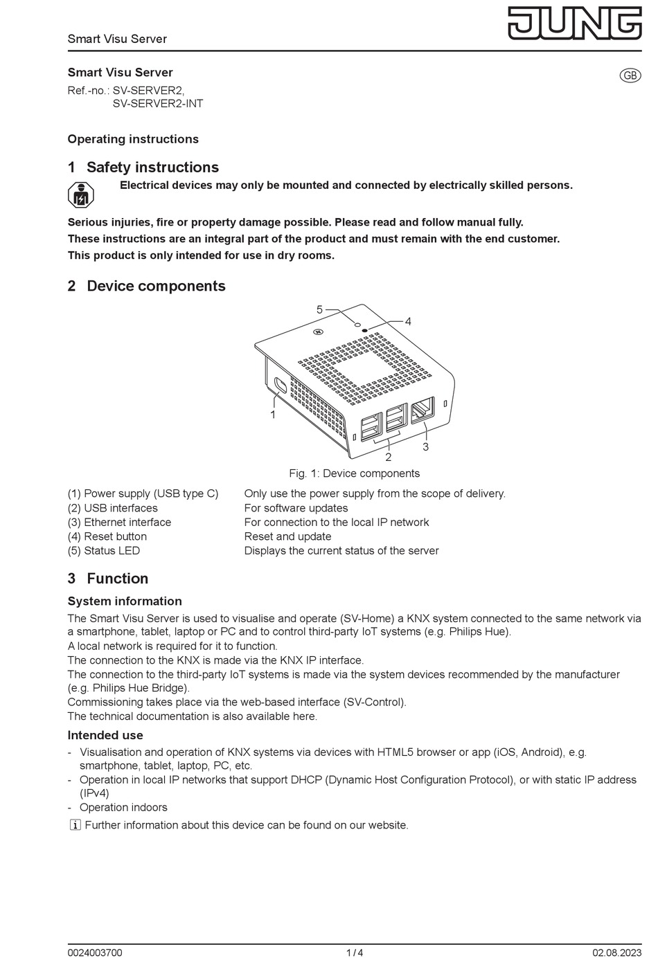 JUNG SMART VISU OPERATING INSTRUCTIONS Pdf Download | ManualsLib