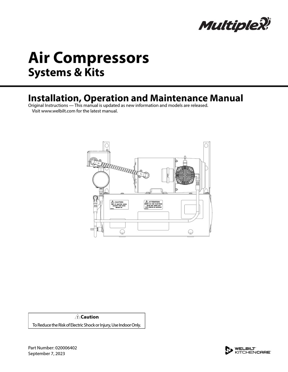 WELBILT MULTIPLEX APKV3D INSTALLATION, OPERATION AND MAINTENANCE MANUAL ...